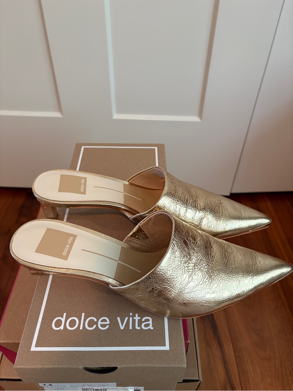 Dolce Vita Lexy Gold Pointed Slip-On Mules